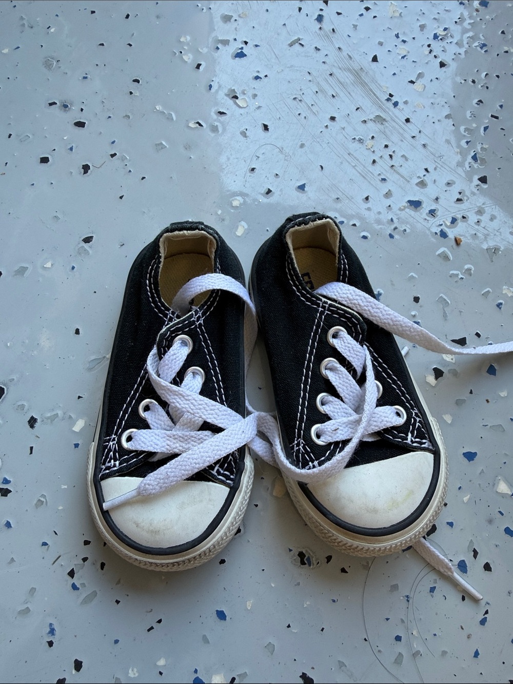 Converse Kids Low-Top Canvas Sneakers in Black and White
